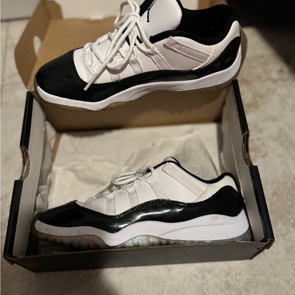 Jordan 11 Retro Low BP Emerald Green and White Sneakers